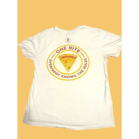 Barstool Sports One Bite Everybody Knows The Rule Pizza Medium Pocket Tee Shirt - Picture 5 of 5
